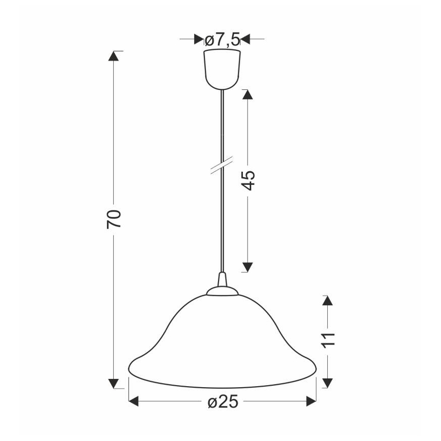 Lampadario a sospensione con filo VERA 1xE27/60W/230V rame/bianco