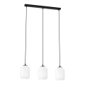 Lampadario a sospensione con filo VERDI 3xE27/15W/230V nero/bianco