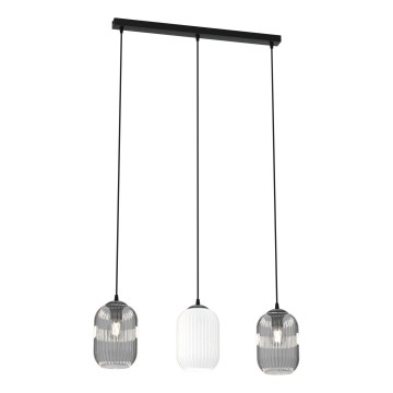 Lampadario a sospensione con filo VERDI 3xE27/15W/230V nero/grigio/bianco