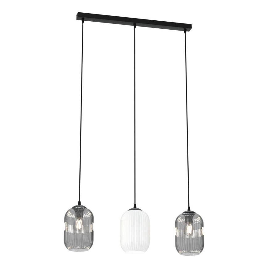 Lampadario a sospensione con filo VERDI 3xE27/15W/230V nero/grigio/bianco