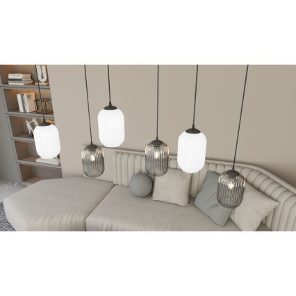 Lampadario a sospensione con filo VERDI 3xE27/15W/230V nero/grigio/bianco