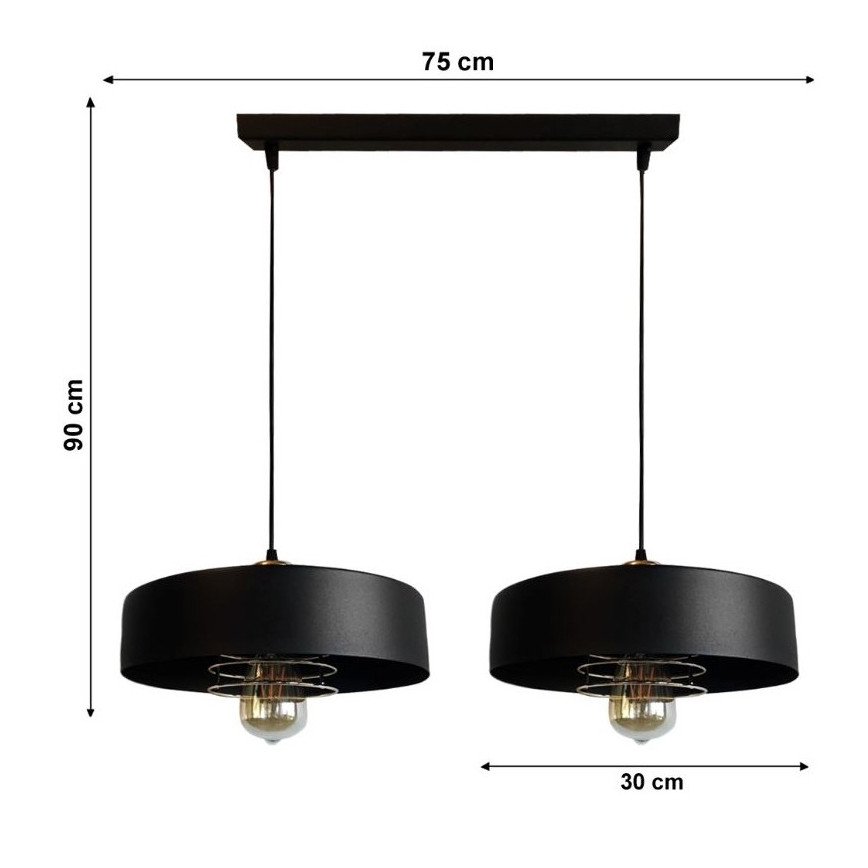 Lampadario a sospensione con filo VEST 2xE27/60W/230V