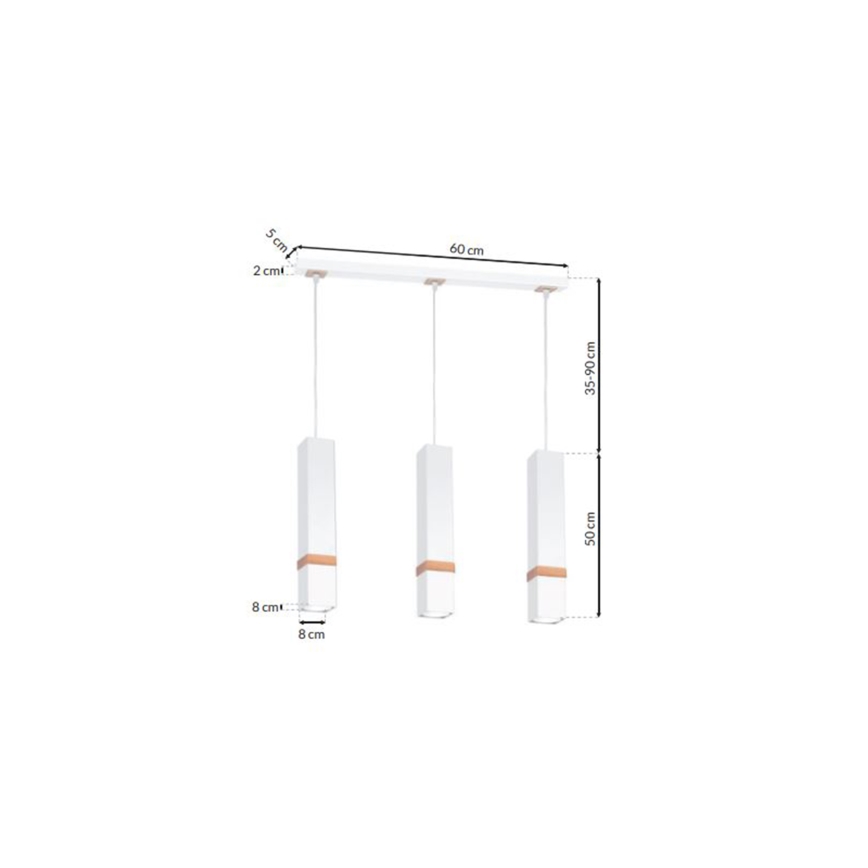 Lampadario a sospensione con filo VIDAR 3xGU10/25W/230V