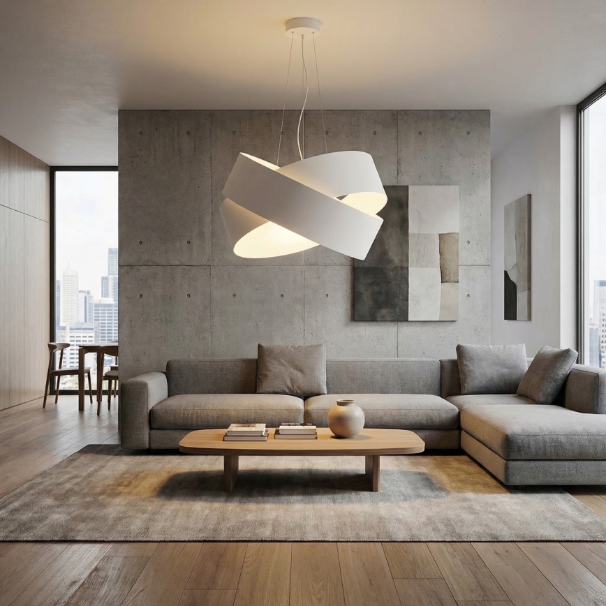 Lampadario a sospensione con filo VIENO 3xE27/15W/230V bianco