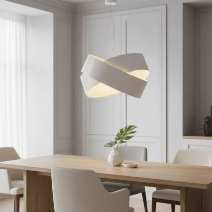 Lampadario a sospensione con filo VIENO 3xE27/15W/230V bianco