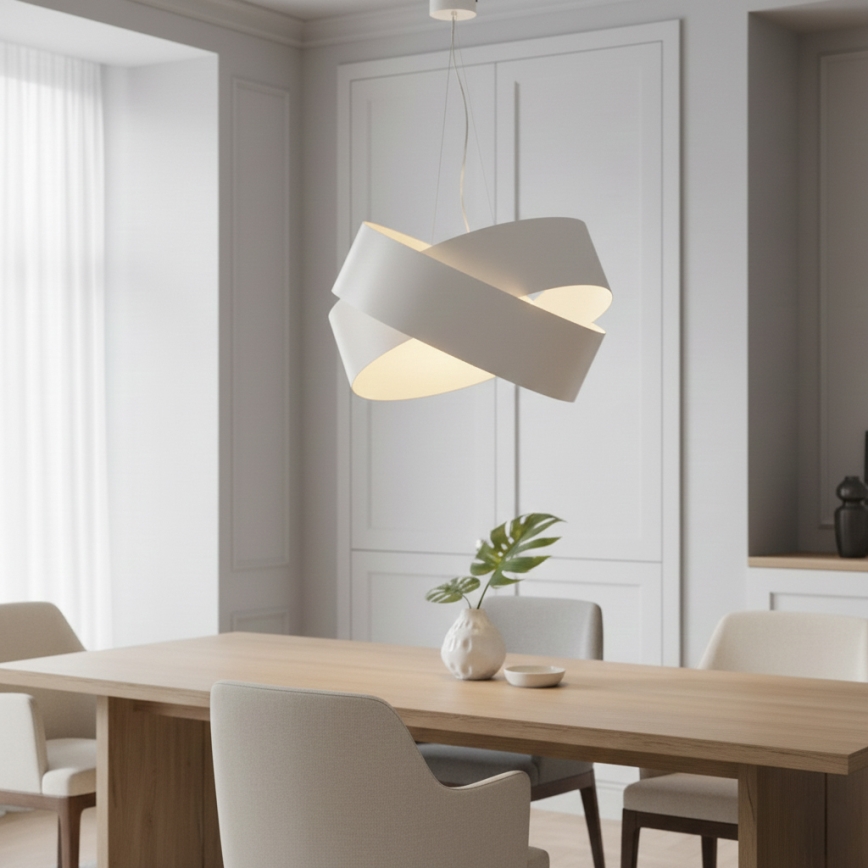 Lampadario a sospensione con filo VIENO 3xE27/15W/230V bianco