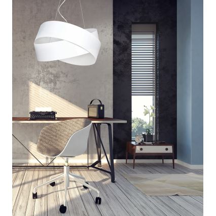 Lampadario a sospensione con filo VIENO 3xE27/15W/230V bianco