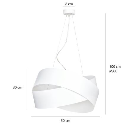 Lampadario a sospensione con filo VIENO 3xE27/15W/230V bianco