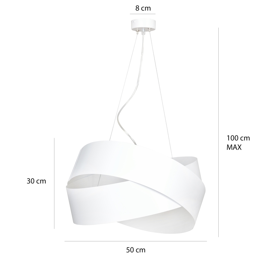 Lampadario a sospensione con filo VIENO 3xE27/15W/230V bianco