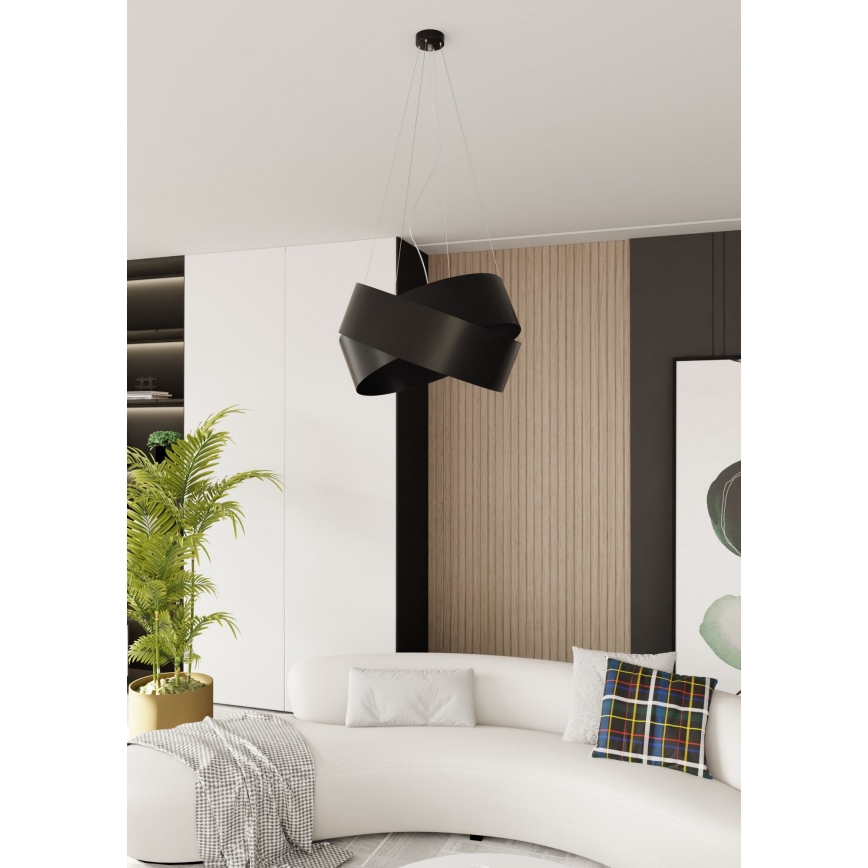 Lampadario a sospensione con filo VIENO 3xE27/15W/230V nero