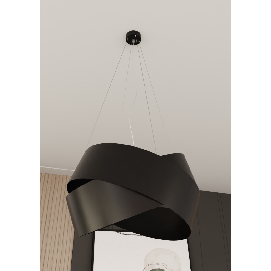 Lampadario a sospensione con filo VIENO 3xE27/15W/230V nero