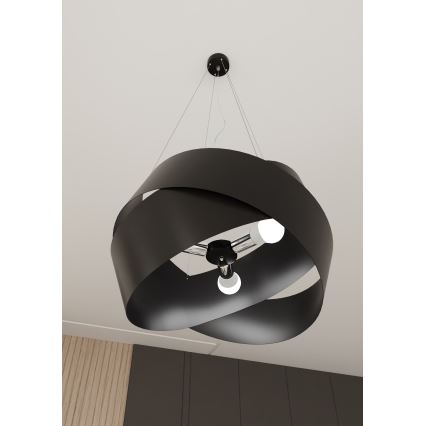 Lampadario a sospensione con filo VIENO 3xE27/15W/230V nero