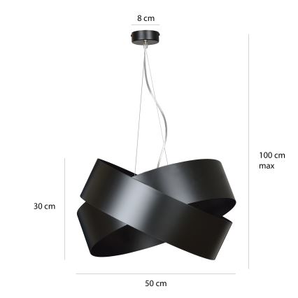 Lampadario a sospensione con filo VIENO 3xE27/15W/230V nero