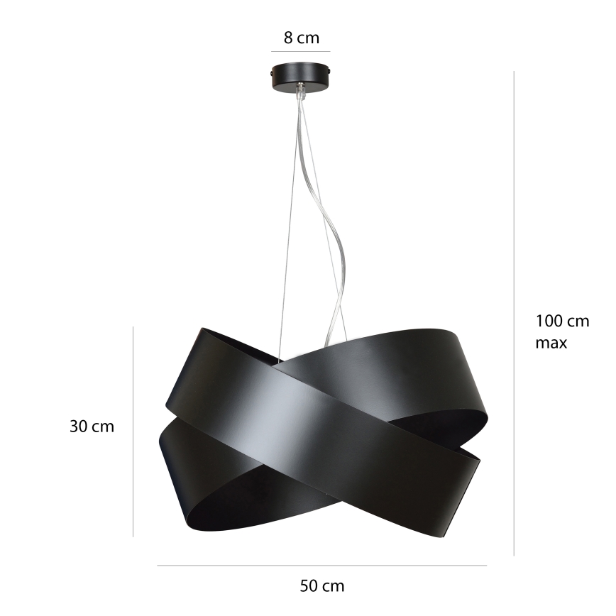 Lampadario a sospensione con filo VIENO 3xE27/15W/230V nero