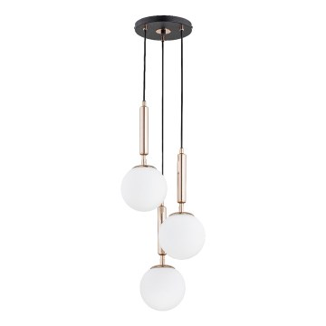 Lampadario a sospensione con filo VOLDA 3xE14/10W/230V diametro 28 cm ottone