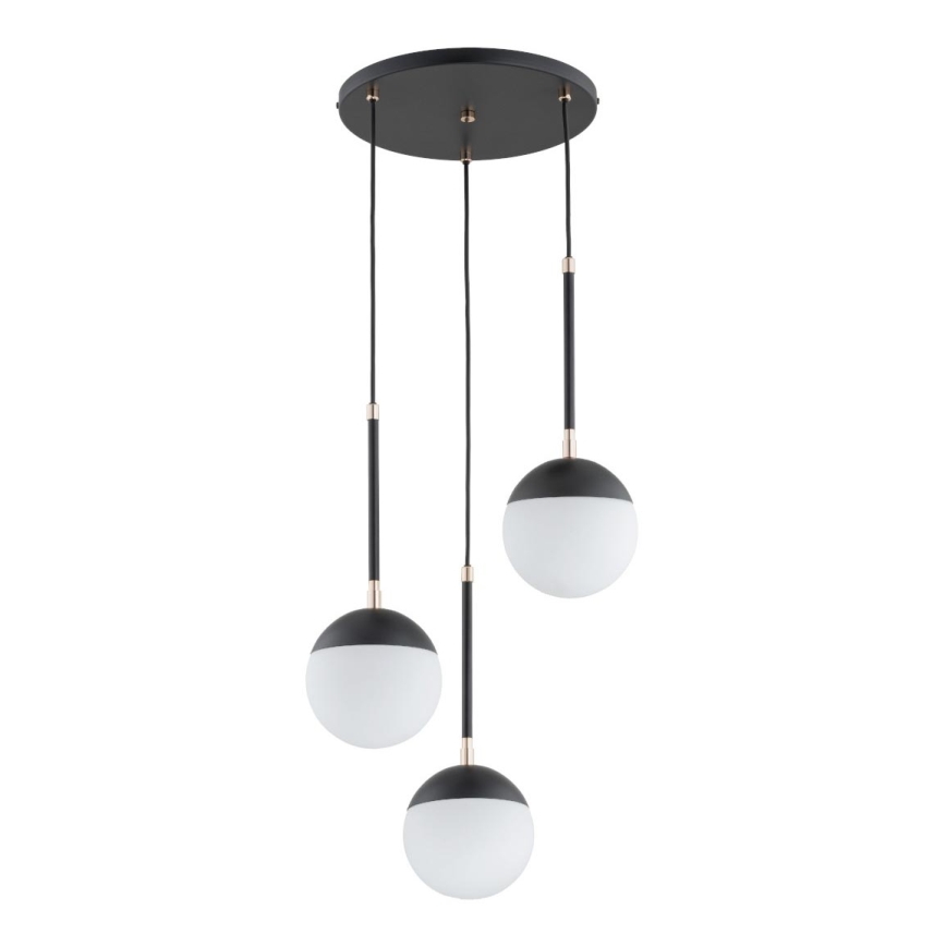 Lampadario a sospensione con filo VOLDA 3xE14/10W/230V diametro 44 cm nero