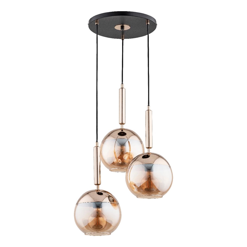 Lampadario a sospensione con filo VOLDA 3xE27/15W/230V diametro 52 cm ottone