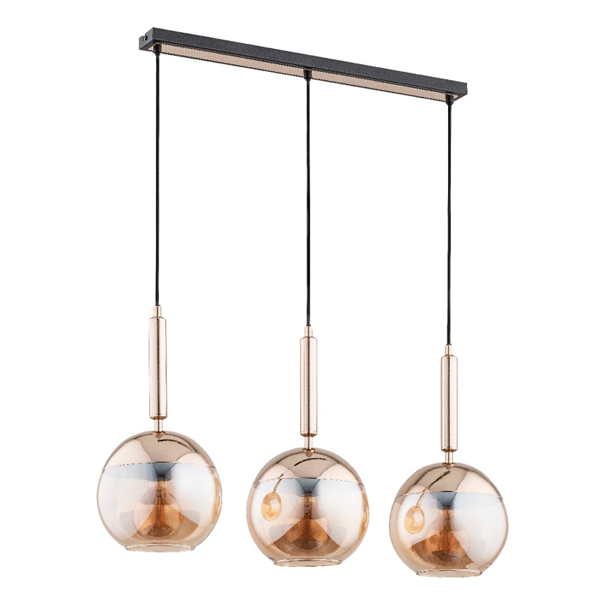 Lampadario a sospensione con filo VOLDA 3xE27/15W/230V ottone
