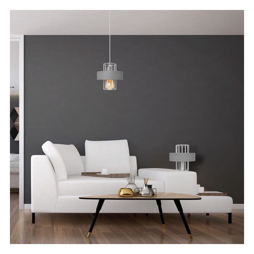 Lampadario a sospensione con filo VOLTA 1xE27/15W/230V grigio