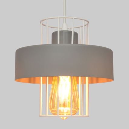 Lampadario a sospensione con filo VOLTA 1xE27/15W/230V grigio