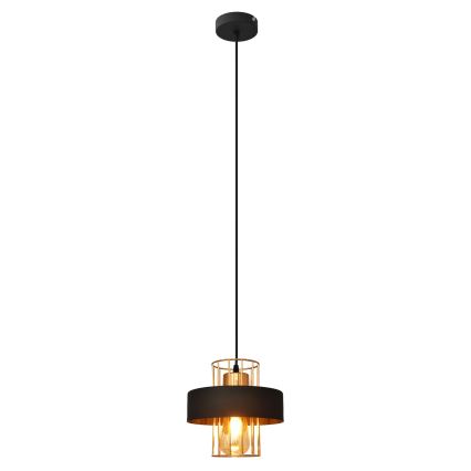 Lampadario a sospensione con filo VOLTA 1xE27/15W/230V nero/oro