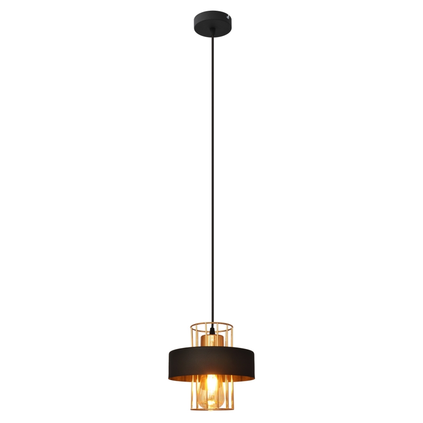 Lampadario a sospensione con filo VOLTA 1xE27/15W/230V nero/oro