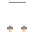 Lampadario a sospensione con filo VOLTA 2xE27/15W/230V grigio