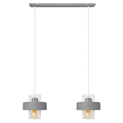 Lampadario a sospensione con filo VOLTA 2xE27/15W/230V grigio