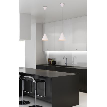 Lampadario a sospensione con filo VOSS 1xE27/40W/230V bianco