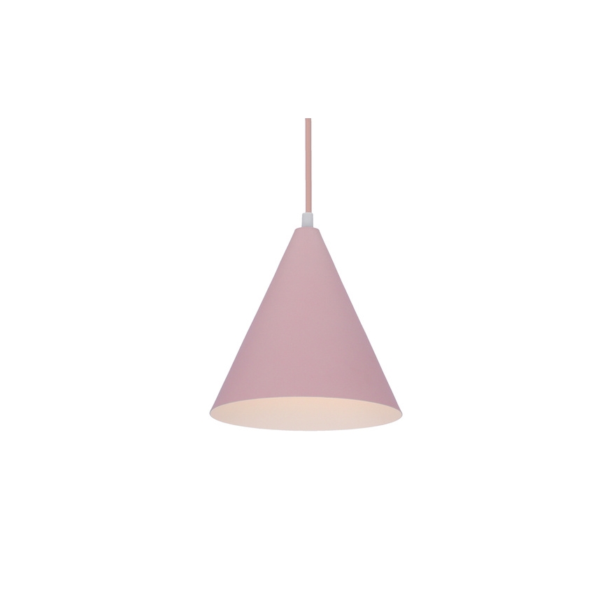 Lampadario a sospensione con filo VOSS 1xE27/40W/230V rosa/bianco