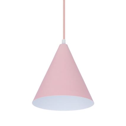 Lampadario a sospensione con filo VOSS 1xE27/40W/230V rosa/bianco