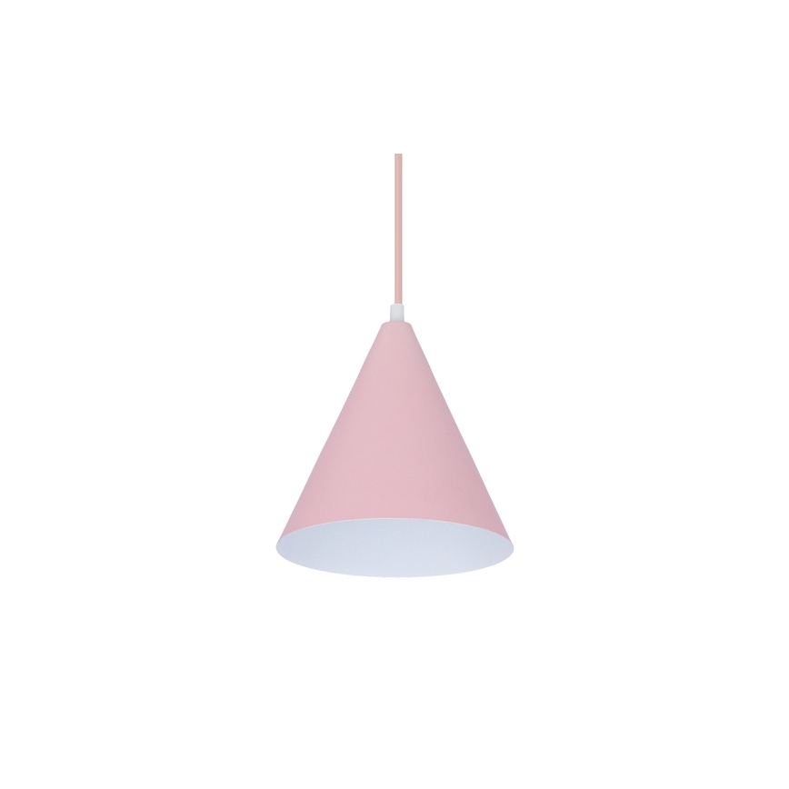 Lampadario a sospensione con filo VOSS 1xE27/40W/230V rosa/bianco