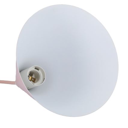 Lampadario a sospensione con filo VOSS 1xE27/40W/230V rosa/bianco