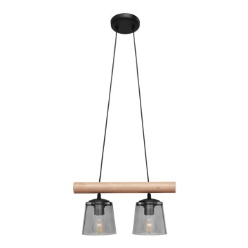 Lampadario a sospensione con filo WOODSTOCK 2xE27/15W/230V
