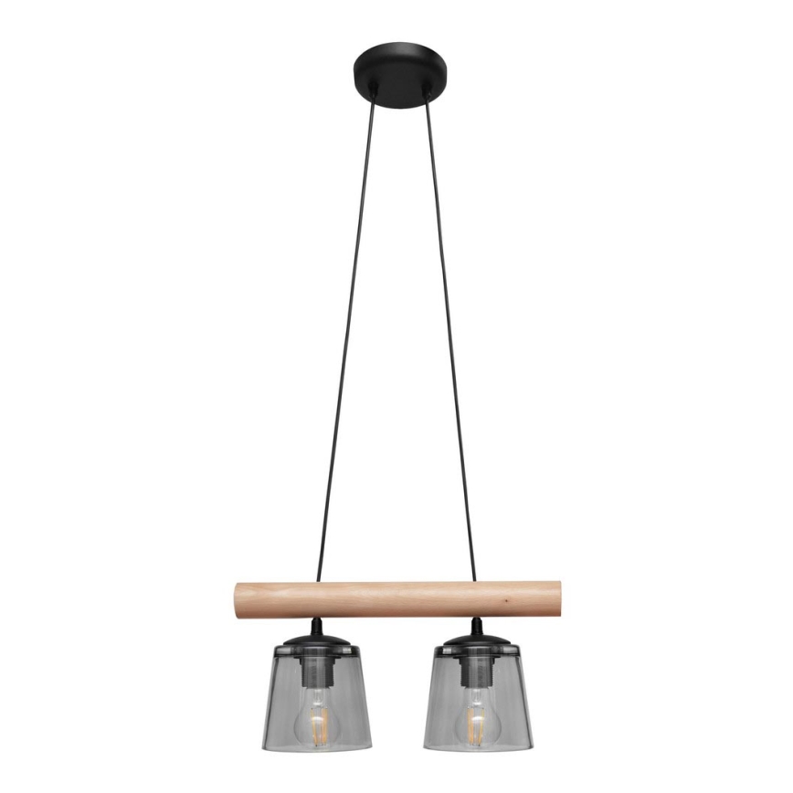 Lampadario a sospensione con filo WOODSTOCK 2xE27/15W/230V
