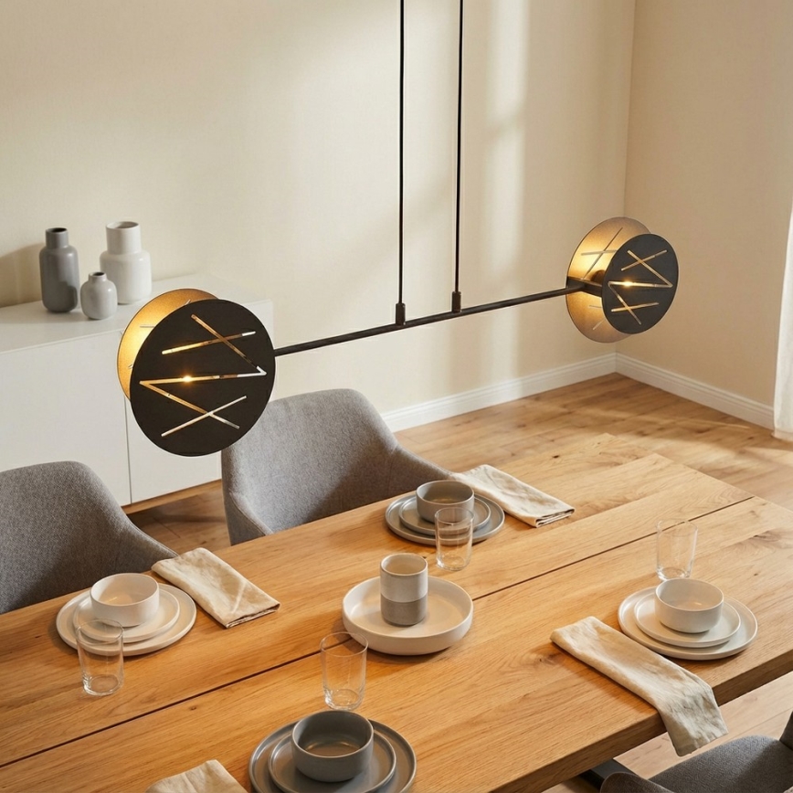 Lampadario a sospensione con filo XOTIC 2xE27/15W/230V nero