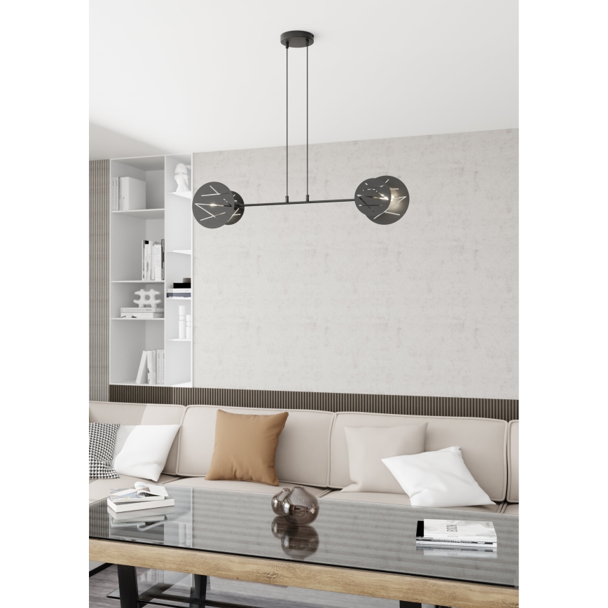 Lampadario a sospensione con filo XOTIC 2xE27/15W/230V nero