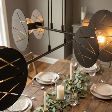 Lampadario a sospensione con filo XOTIC 4xE27/15W/230V nero