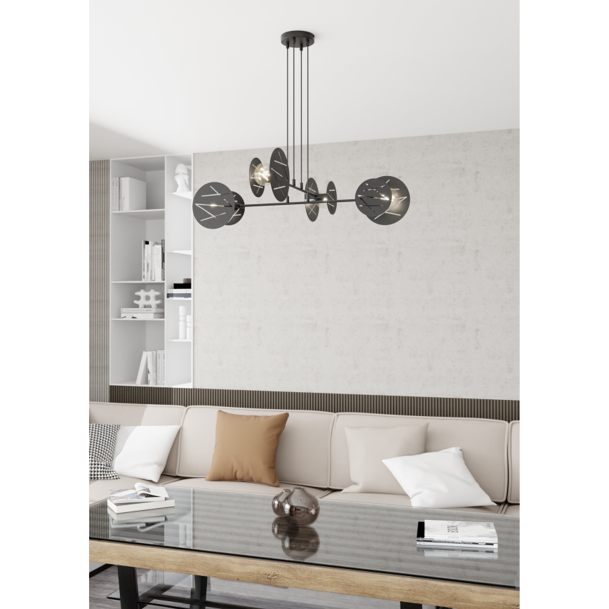 Lampadario a sospensione con filo XOTIC 4xE27/15W/230V nero