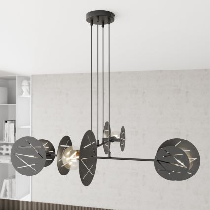 Lampadario a sospensione con filo XOTIC 4xE27/15W/230V nero
