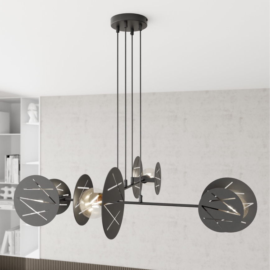 Lampadario a sospensione con filo XOTIC 4xE27/15W/230V nero