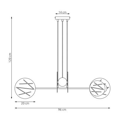 Lampadario a sospensione con filo XOTIC 4xE27/15W/230V nero