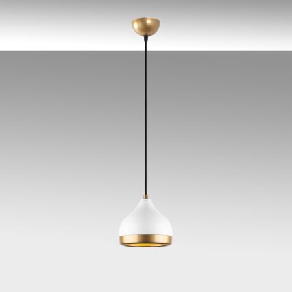 Lampadario a sospensione con filo YILDO 1xE27/40W/230V bianco/oro