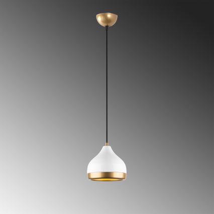 Lampadario a sospensione con filo YILDO 1xE27/40W/230V bianco/oro