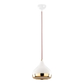 Lampadario a sospensione con filo YILDO 1xE27/40W/230V bianco/oro/rosso