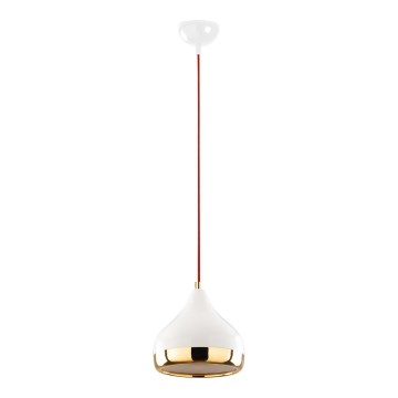 Lampadario a sospensione con filo YILDO 1xE27/40W/230V bianco/oro/rosso
