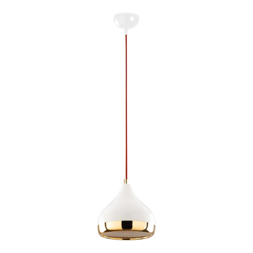 Lampadario a sospensione con filo YILDO 1xE27/40W/230V bianco/oro/rosso