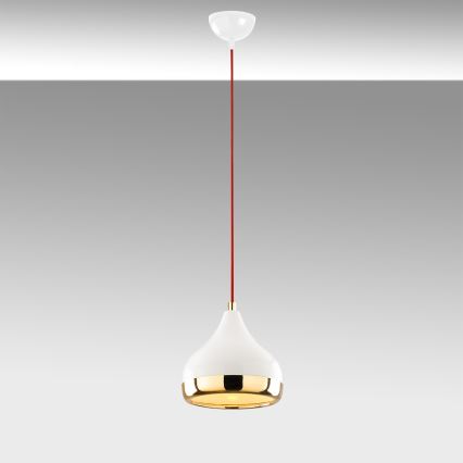 Lampadario a sospensione con filo YILDO 1xE27/40W/230V bianco/oro/rosso