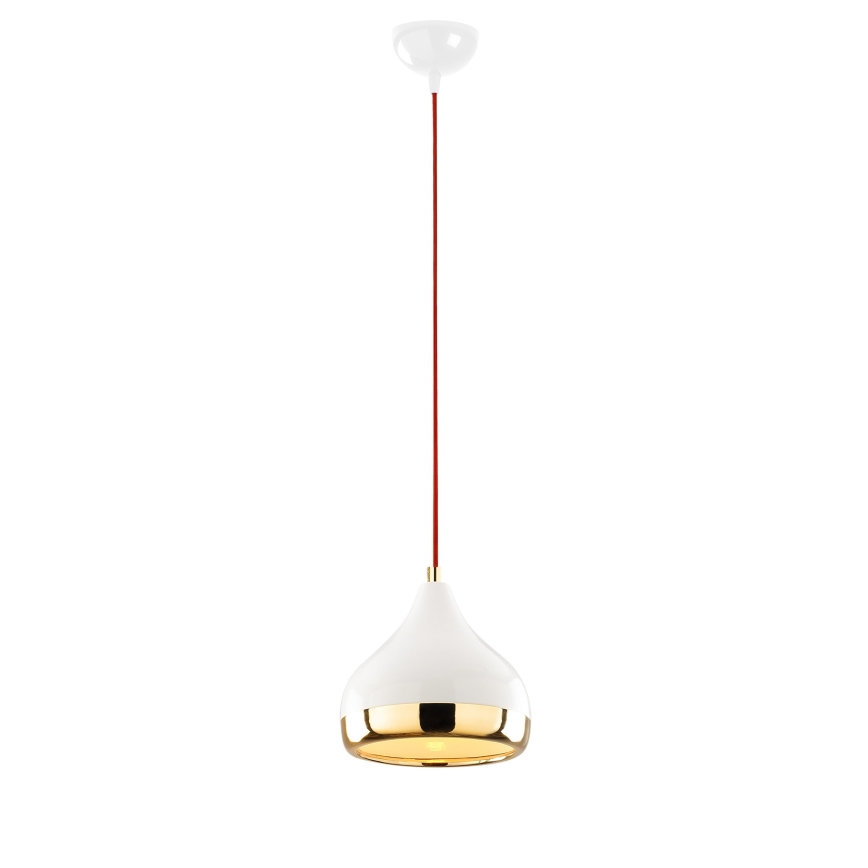Lampadario a sospensione con filo YILDO 1xE27/40W/230V bianco/oro/rosso