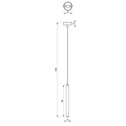 Lampadario a sospensione con filo YORU 1xG9/8W/230V 30 cm nero